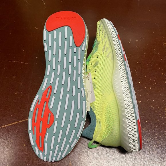 Adidas Mens Yellow 4D Fusio FY3603 Low Top Lace Up Running Shoes Size US 12.5 - Picture 4 of 5